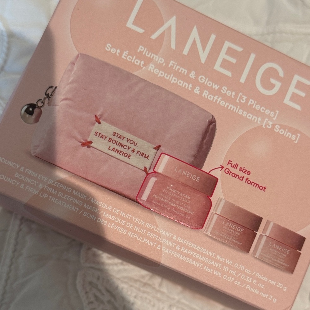 LANEIGE Pink plump firm and glow set 3 piece Skincare Trio Set gifting set gift